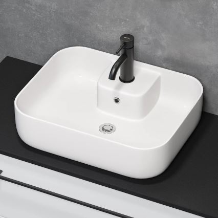 BATH DELUXE 06-050-12-11-00 - Countertop basin KRISTIANSAND 51x40 cm ceramic/glossy white