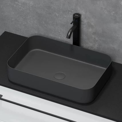 BATH DELUXE 06-052-18-02-00 - Countertop basin LJORDAL 52x34 cm stainless steel/matte black