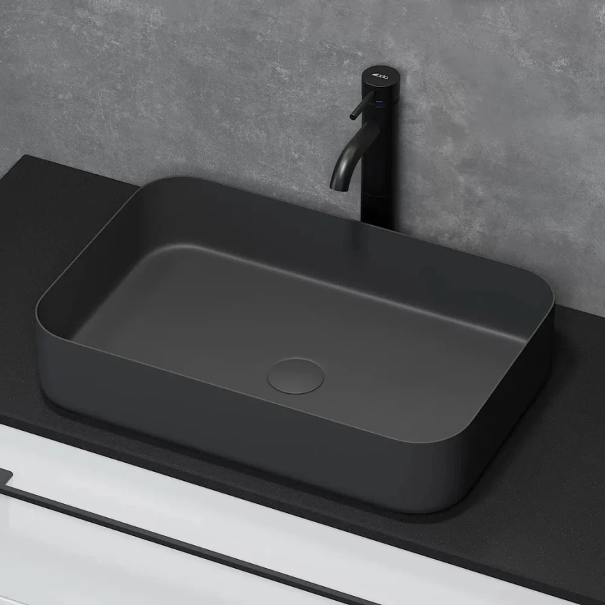 BATH DELUXE 06-052-18-02-00 - Countertop basin LJORDAL 52x34 cm stainless steel/matte black