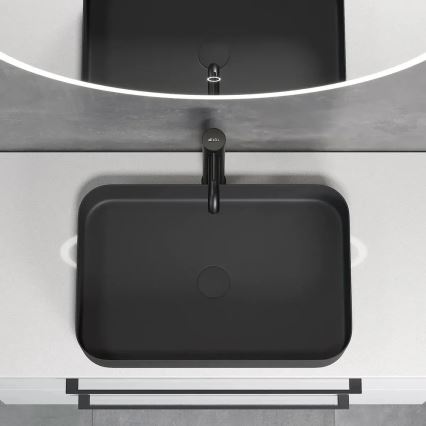 BATH DELUXE 06-052-18-02-00 - Countertop basin LJORDAL 52x34 cm stainless steel/matte black