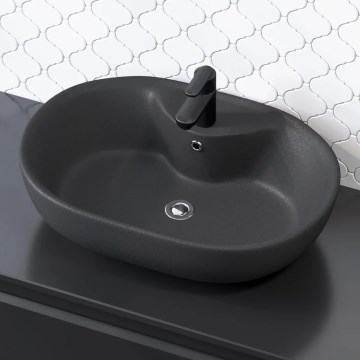 BATH DELUXE 06-060-08-02-00 - TROMSO countertop basin 59,5x41 cm ceramic/matte black