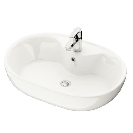 BATH DELUXE 06-060-08-11-00 - Countertop washbasin TROMSO 59,5x41 cm ceramic/glossy white