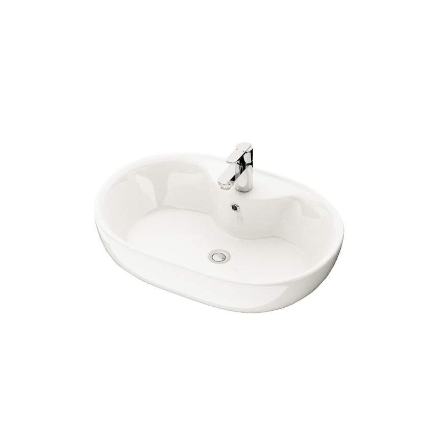 BATH DELUXE 06-060-08-11-00 - Countertop washbasin TROMSO 59,5x41 cm ceramic/glossy white