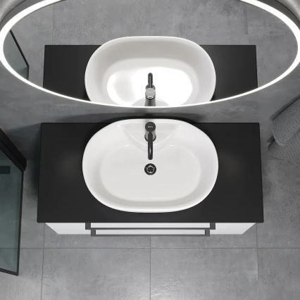 BATH DELUXE 06-060-08-11-00 - Countertop washbasin TROMSO 59,5x41 cm ceramic/glossy white
