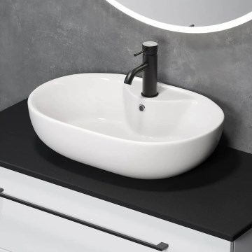 BATH DELUXE 06-060-08-11-00 - Countertop washbasin TROMSO 59,5x41 cm ceramic/glossy white