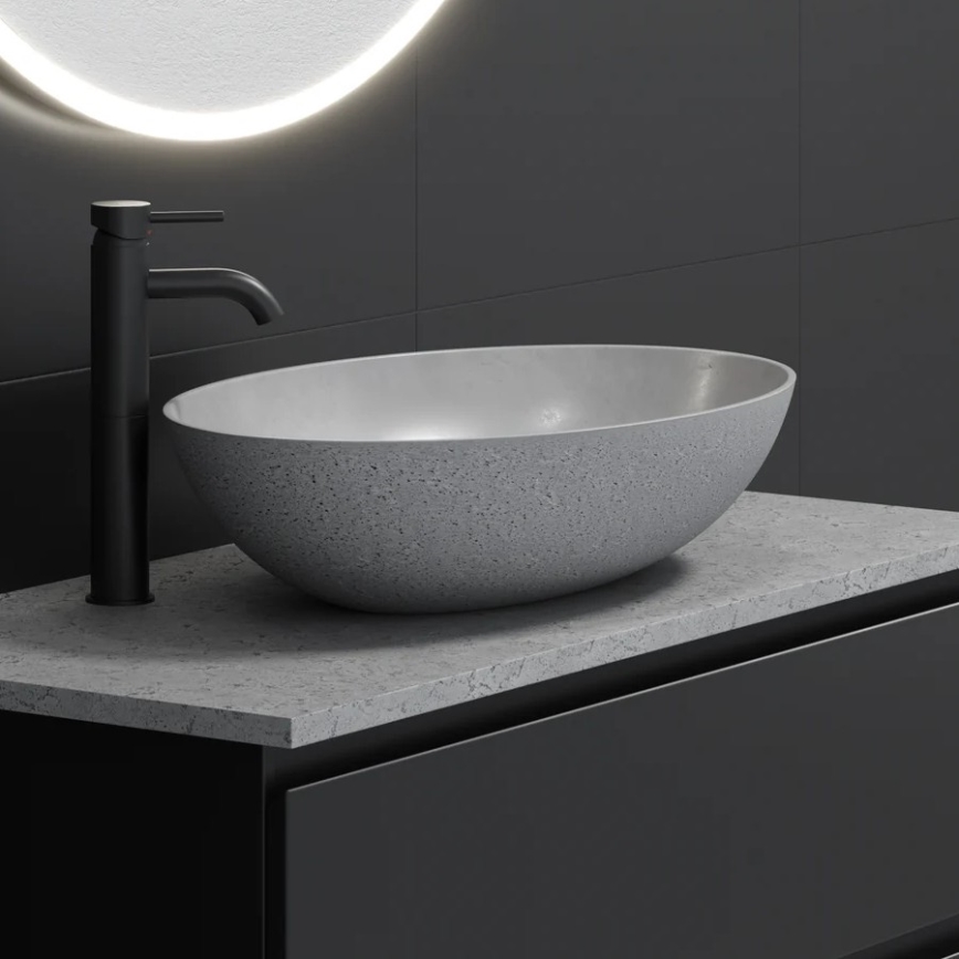 BATH DELUXE 06-060-19-23-00 - Countertop washbasin OLSBORG 60x40,5 cm concrete/grey