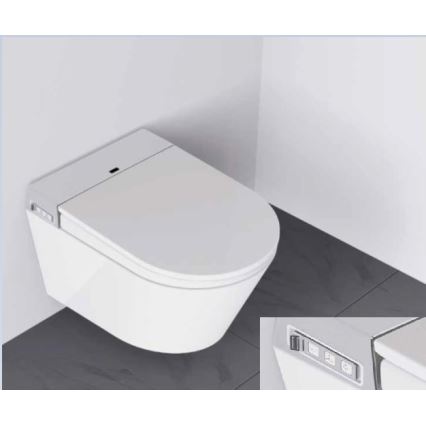 BATH DELUXE 21-040-02-11-00 - Wall-hung toilet with bidet and toilet seat SoftClose TISVILDELEJE 1600W/230V white + remote control
