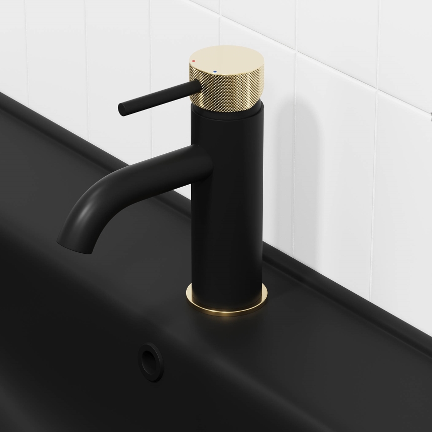 BATH DELUXE 28-005-03-72-00 - Basin tap ANHOLT 15,6 cm black/brass