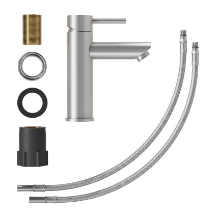 BATH DELUXE 28-017-03-71-02 - Basin tap RINGSTED 17,8 cm brushed stainless steel
