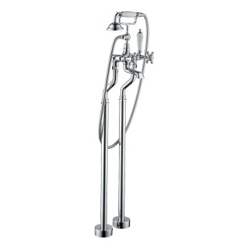 BATH DELUXE 28-108-01-60-00 - Freestanding bath set with tap AEROSKOBING 106,3 cm shiny chrome