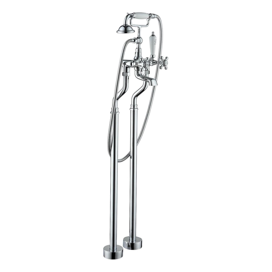 BATH DELUXE 28-108-01-60-00 - Freestanding bath set with tap AEROSKOBING 106,3 cm shiny chrome