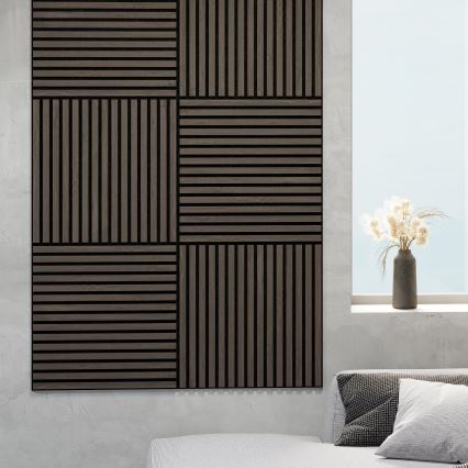BATH DELUXE 54-060-08-84-12 - SET 4x Acoustic wall panel DANVIKEN 60x60 cm walnut