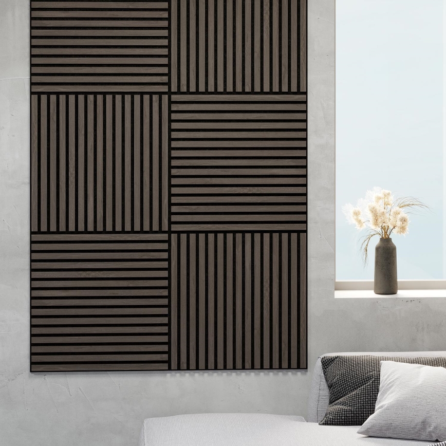BATH DELUXE 54-060-08-84-12 - SET 4x Acoustic wall panel DANVIKEN 60x60 cm walnut