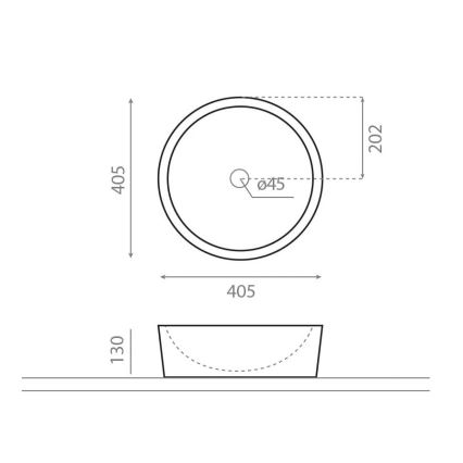 Bathco 00308 - DUAL Countertop Basin Ø 40.5 cm Stone/Grey