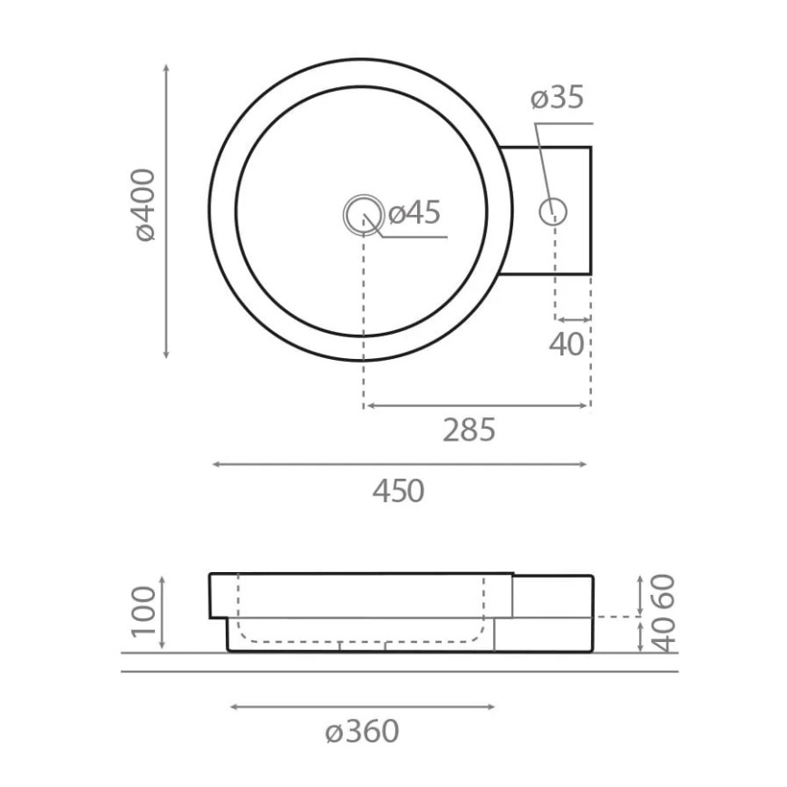 Bathco 00338 - Countertop basin ICONO 40x45 cm stone/beige