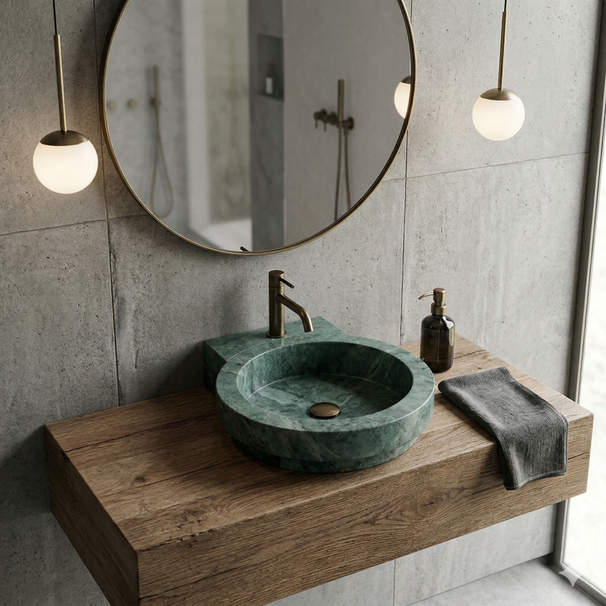 Bathco 00339 - ICONO Countertop Basin 40x45 cm Stone/Grey