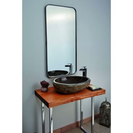 Bathco 00393 - RIO 52 x 47 cm Countertop Basin, Stone/Grey