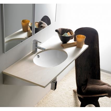 Bathco 0054 - MODENA Recessed Washbasin, 43.5 x 38.5 cm, Porcelain/White