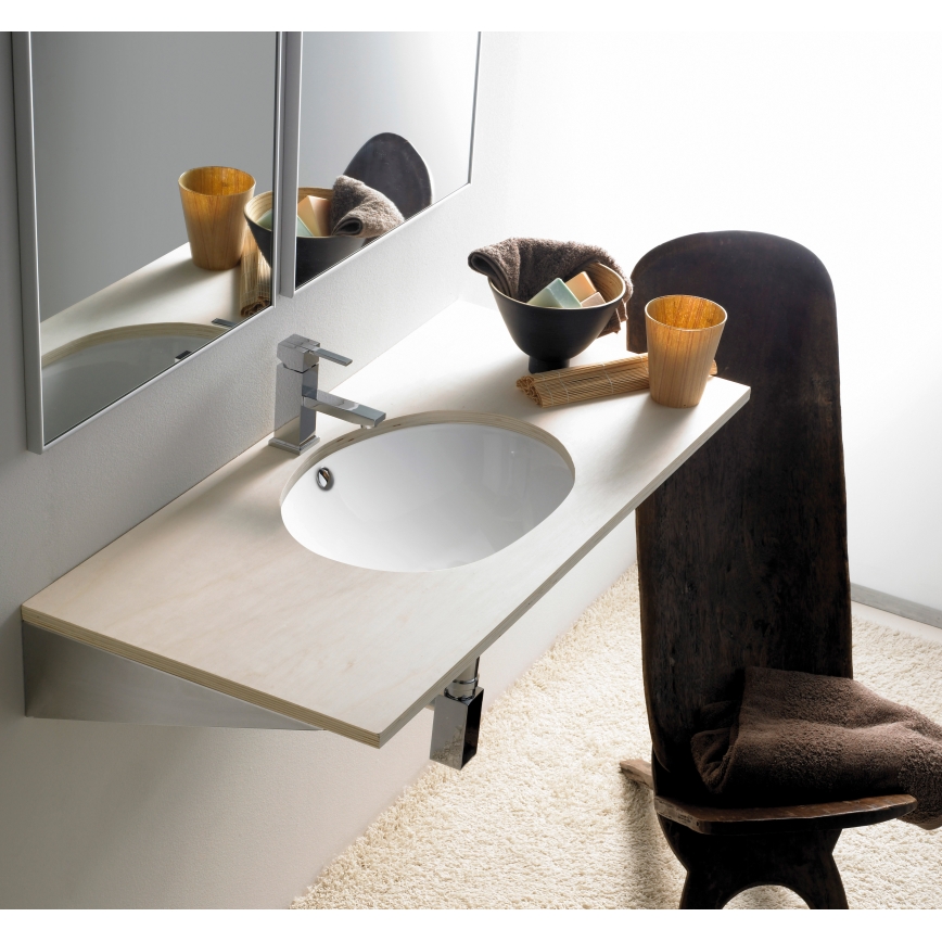 Bathco 0054 - MODENA Recessed Washbasin, 43.5 x 38.5 cm, Porcelain/White