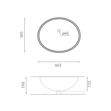 Bathco 0054 - MODENA Recessed Washbasin, 43.5 x 38.5 cm, Porcelain/White