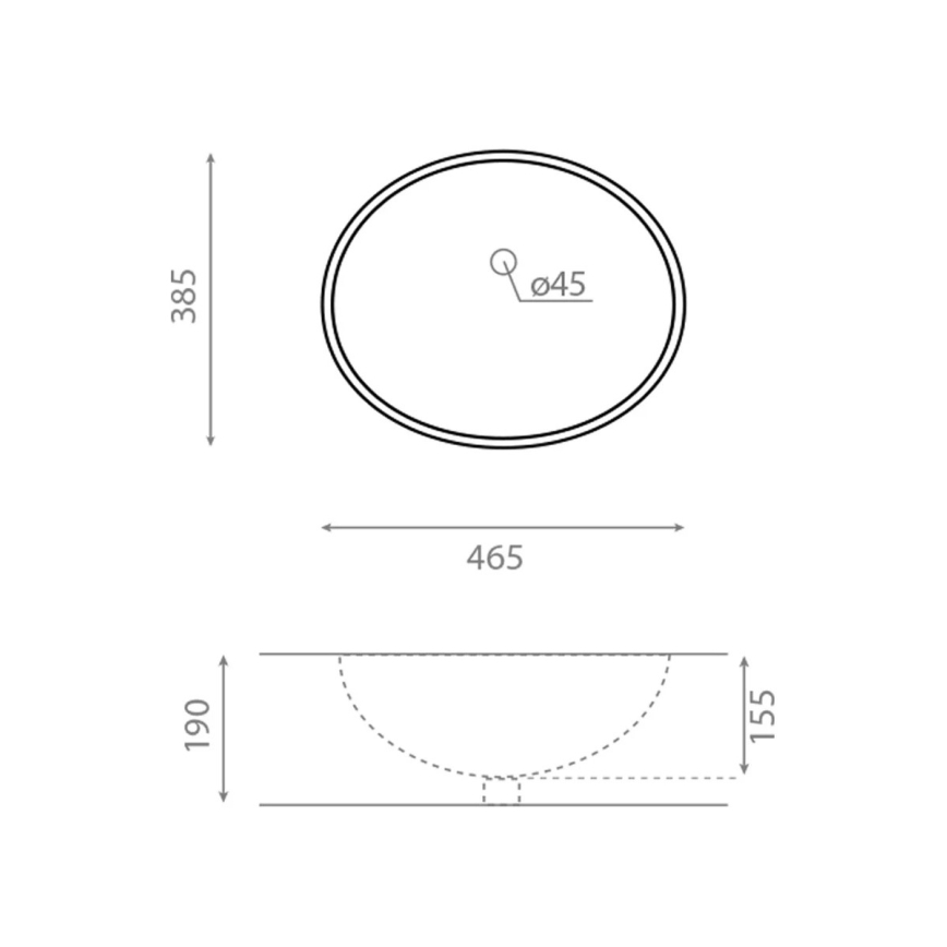 Bathco 0054 - MODENA Recessed Washbasin, 43.5 x 38.5 cm, Porcelain/White
