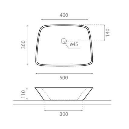 Bathco 0091 - ANABEL Countertop Basin 50x36 cm porcelain/white