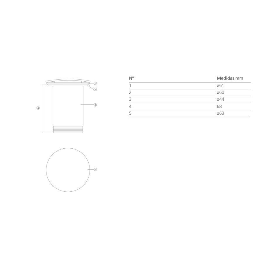 Bathco 0212BL - CLICK-CLACK pop-up washbasin waste without overflow, Ø 6 cm, matte white