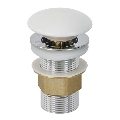 Bathco 0212MT - CLICK-CLACK washbasin waste without overflow, Ø 6 cm, polished chrome/matte white