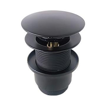 Bathco 0212NE - CLICK-CLACK basin waste (no overflow), 6 cm diameter, matte black