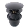 Bathco 0212NE - CLICK-CLACK basin waste (no overflow), 6 cm diameter, matte black