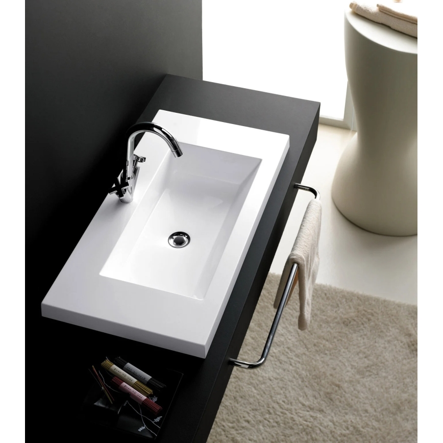 Bathco 0515 - COLLOTO Recessed Washbasin 100 x 40 cm, Resin / White