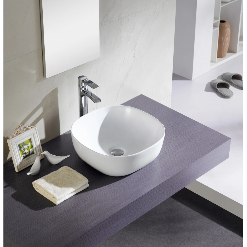 Bathco 4071 - OLEA Countertop Basin 41x41 cm porcelain/white