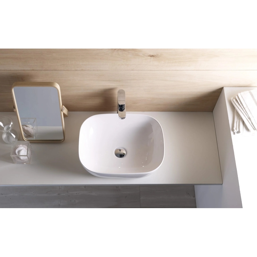Bathco 4072 - OLEA Countertop Basin 49x40 cm Porcelain/White