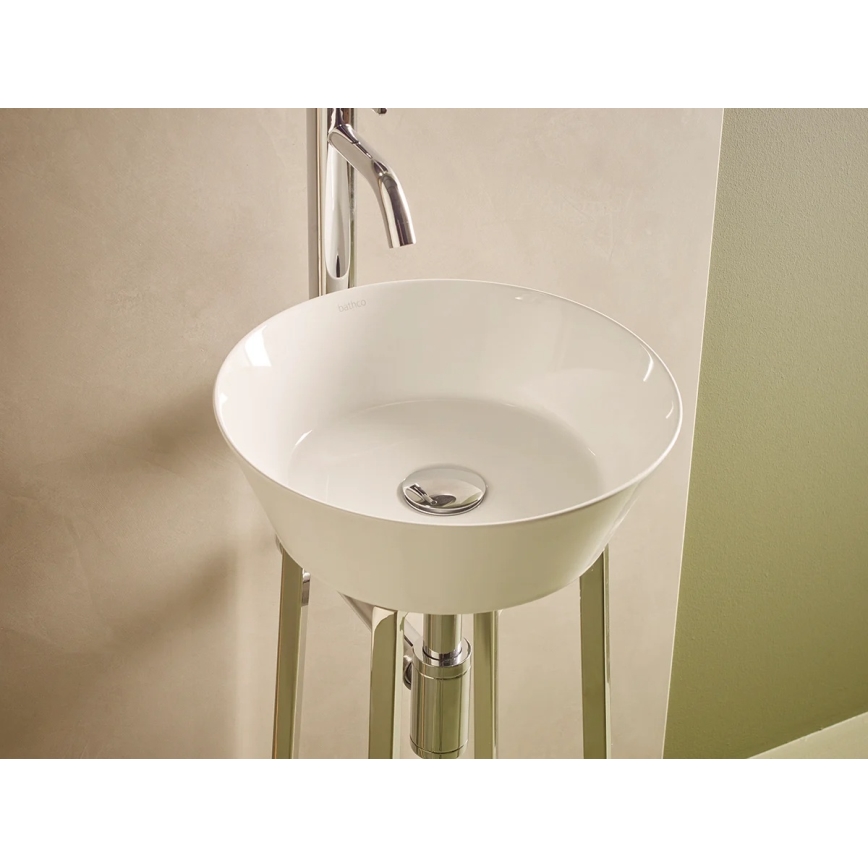 Bathco 4086 - Countertop basin VOLTA Ø 35 cm porcelain/white
