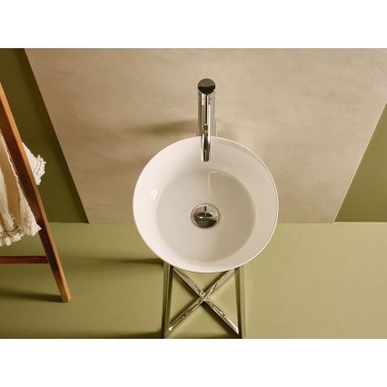 Bathco 4086 - Countertop basin VOLTA Ø 35 cm porcelain/white