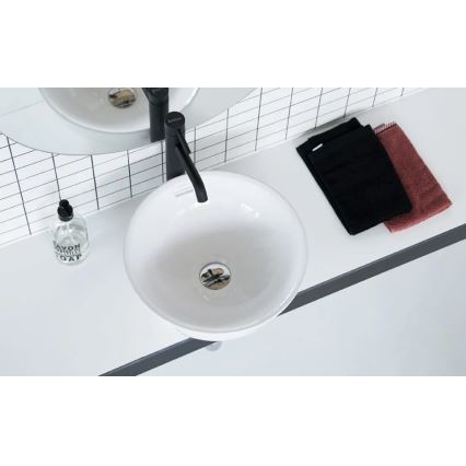 Bathco 4131 - BARI countertop basin Ø 37 cm porcelain/white