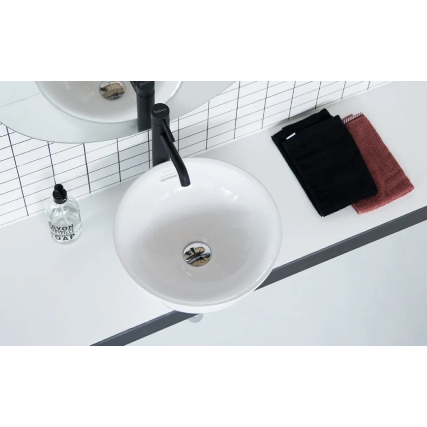 Bathco 4131 - BARI countertop basin Ø 37 cm porcelain/white