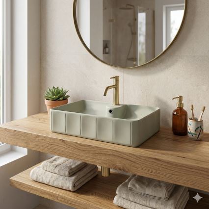 Bathco 4161 - Countertop Basin CIRCUS 61x40,5 cm porcelain/beige