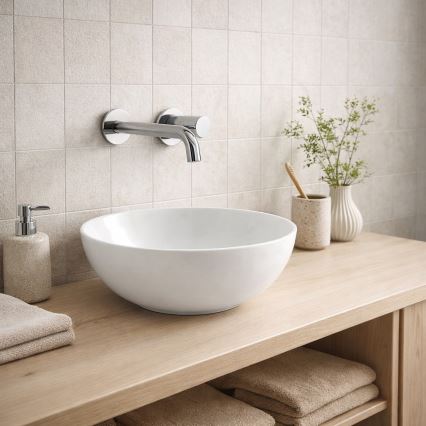 Bathco 4914 - DAKAR Countertop Basin, diam. 30 cm, porcelain/white