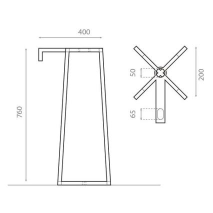 Bathco 8216 - Stand for VOLTA 76x40 cm Washbasin, Steel/Polished Chrome
