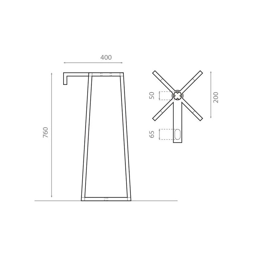 Bathco 8216 - Stand for VOLTA 76x40 cm Washbasin, Steel/Polished Chrome