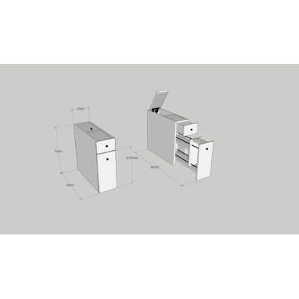 Bathroom cabinet CALENCIA 55x60 cm anthracite