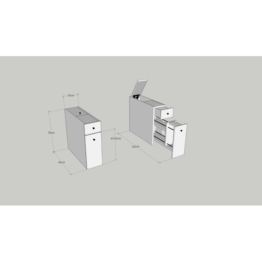Bathroom cabinet CALENCIA 55x60 cm anthracite