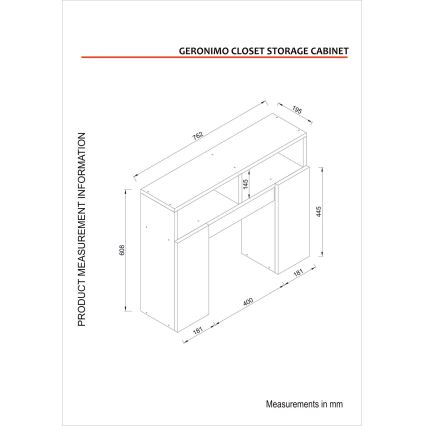 Bathroom cabinet GERONIMO 61x76 cm white