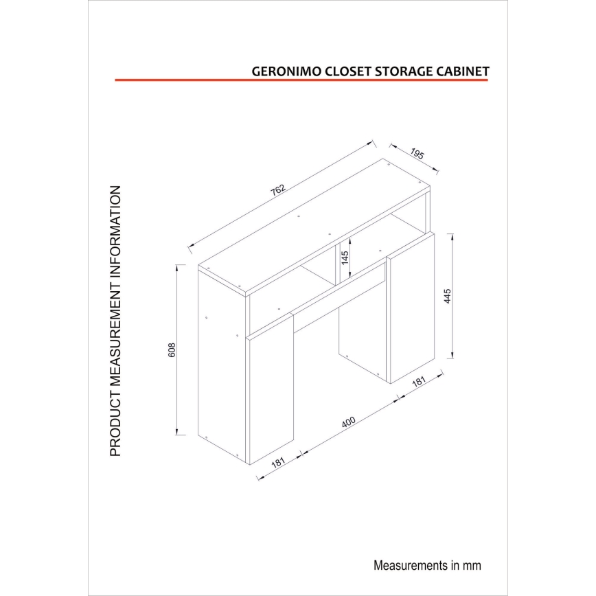 Bathroom cabinet GERONIMO 61x76 cm white