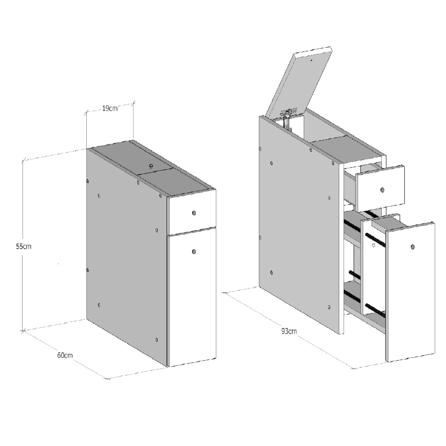 Bathroom cabinet SMART 60x55 cm white