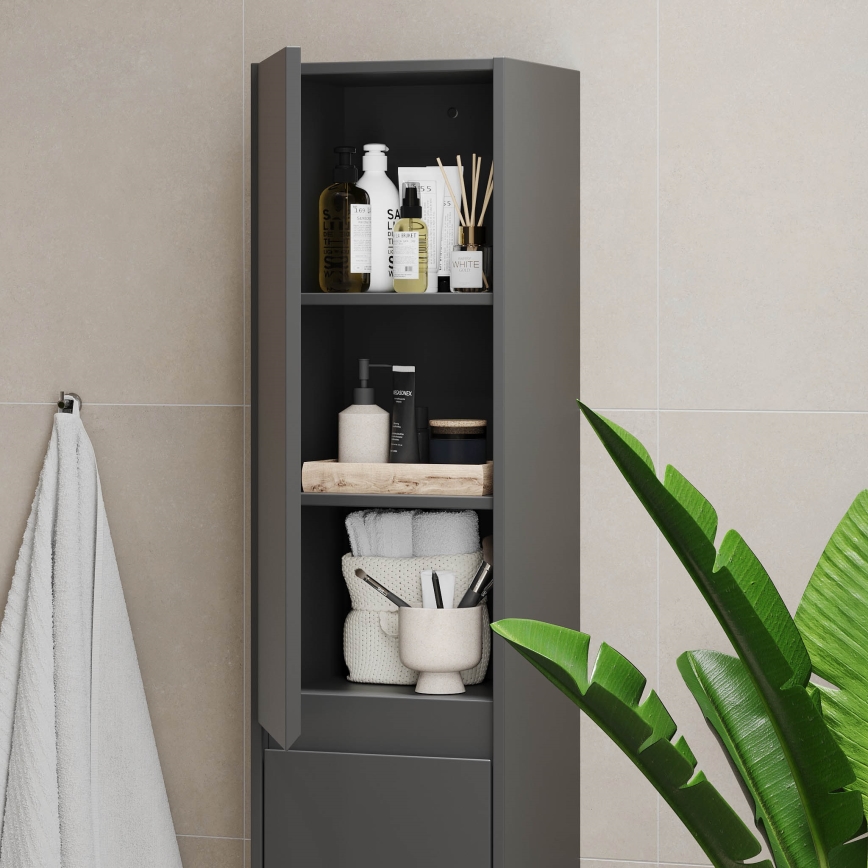 Bathroom cabinet TRONDHEIM 35x174x30 cm anthracite