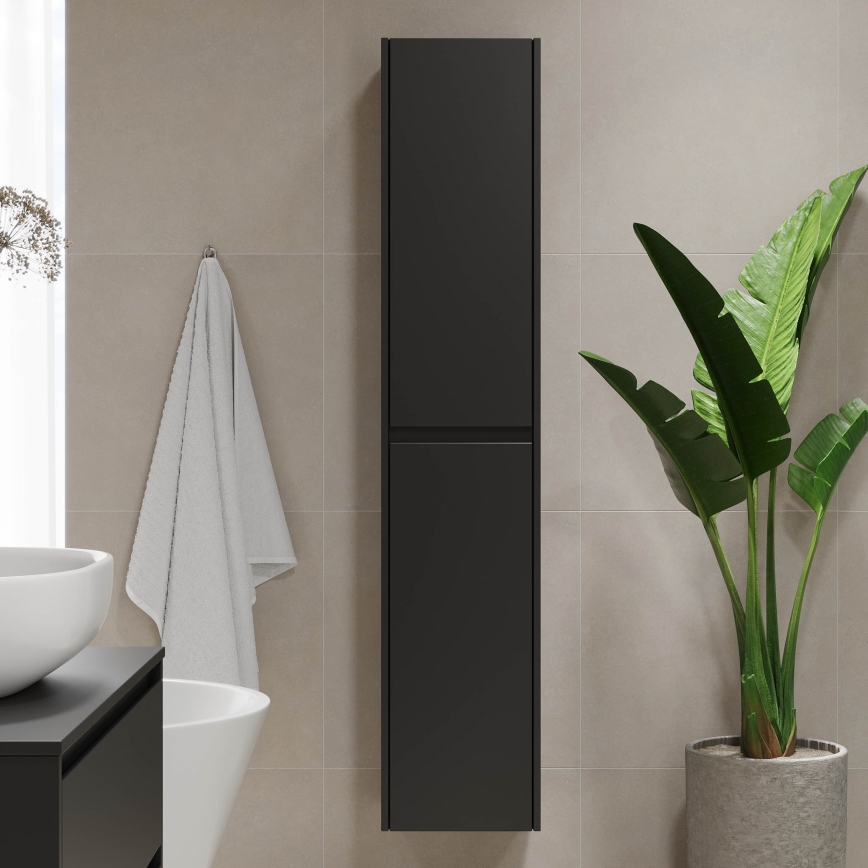 Bathroom cabinet TRONDHEIM 35x174x30 cm, black