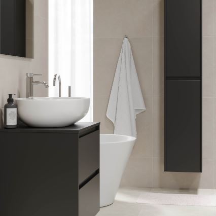 Bathroom cabinet TRONDHEIM 35x174x30 cm, black