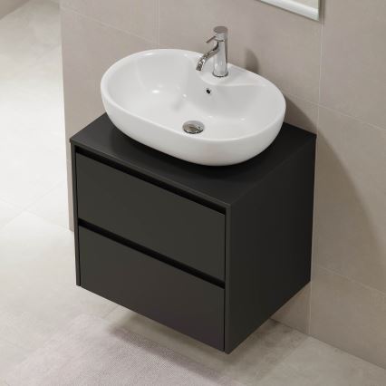 Bathroom cabinet TRONDHEIM for washbasin 60x57x46 cm black
